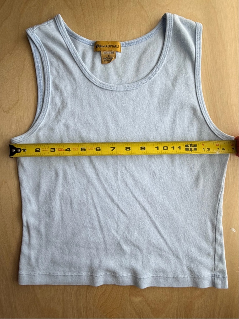 Y2K Blue Asphalt Baby Blue Cotton Tank Size Small - Picture 3 of 5